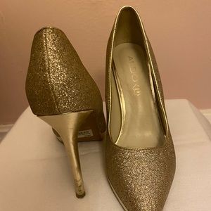 Champagne glitter heels